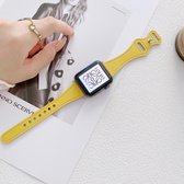 Fungus - Smartwatch bandje - Geschikt voor Apple Watch 38 / 40 / 41 mm - Series 1 2 3 4 5 6 7 8 9 SE iWatch - PU leer - Vlinder - Geel