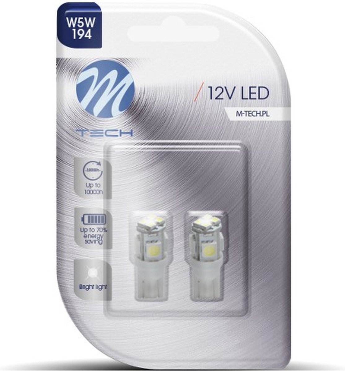 M-Tech LED W5W 12V - Basic 4x Led diode - Wit - Set