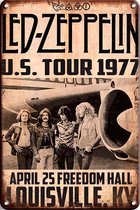 Signs-USA - Concert Sign - metaal - Led Zeppelin - US Tour 1977 - 30 x 40 cm