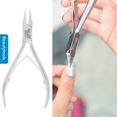 BeautyTools Professionele Nagelknipper -  Hoektang voor (Harde) Ingegroeide Nagelhoeken - Pedicure / Manicure tang - Recht Snijvlak (Fijn) 18 mm - INOX (NN-0140)