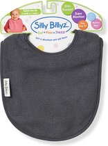 Silly Billyz Large Bib - Grote slab - Druk Knoopje - 3 maanden tot 3 jaar - Antraciet