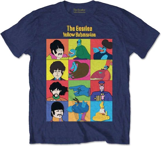 The Beatles Kinder Tshirt -Kids tm jaar- Submarine Characters Blauw