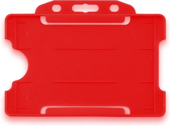 CKB ltd - Porte-cartes d'identité rigide en plastique coloré horizontal à simple face - Rouge - 10x