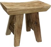 Houten kruk 28 cm van Naturn Living | Handgemaakt | Vervaardigd uit FSC-hout | Houten kruk bank | Robuuste kruk | Bruin