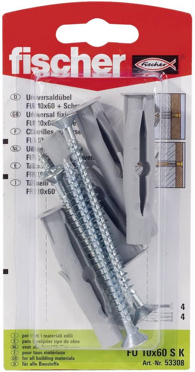 Fischer pluggen met schroef FU 6 x 35 V PZ - 100