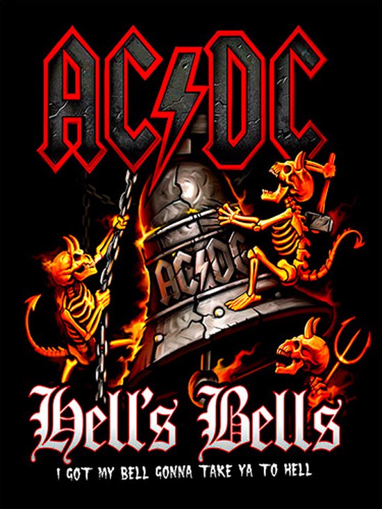 Signs-USA - Musique Sign - métal - AC/ DC - Hells Bells - 30 x 40 cm