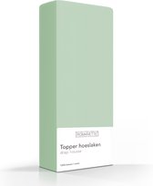 Romanette 100% Luxe Katoen Topper Hoeslaken - Lits-jumeaux Extra Lang (180x220 cm) - Groen