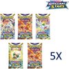 Afbeelding van het spelletje Pokemon Boosterpack Bundel - Brilliant Stars- 5x pakjes a 10 kaarten - Booster Packs