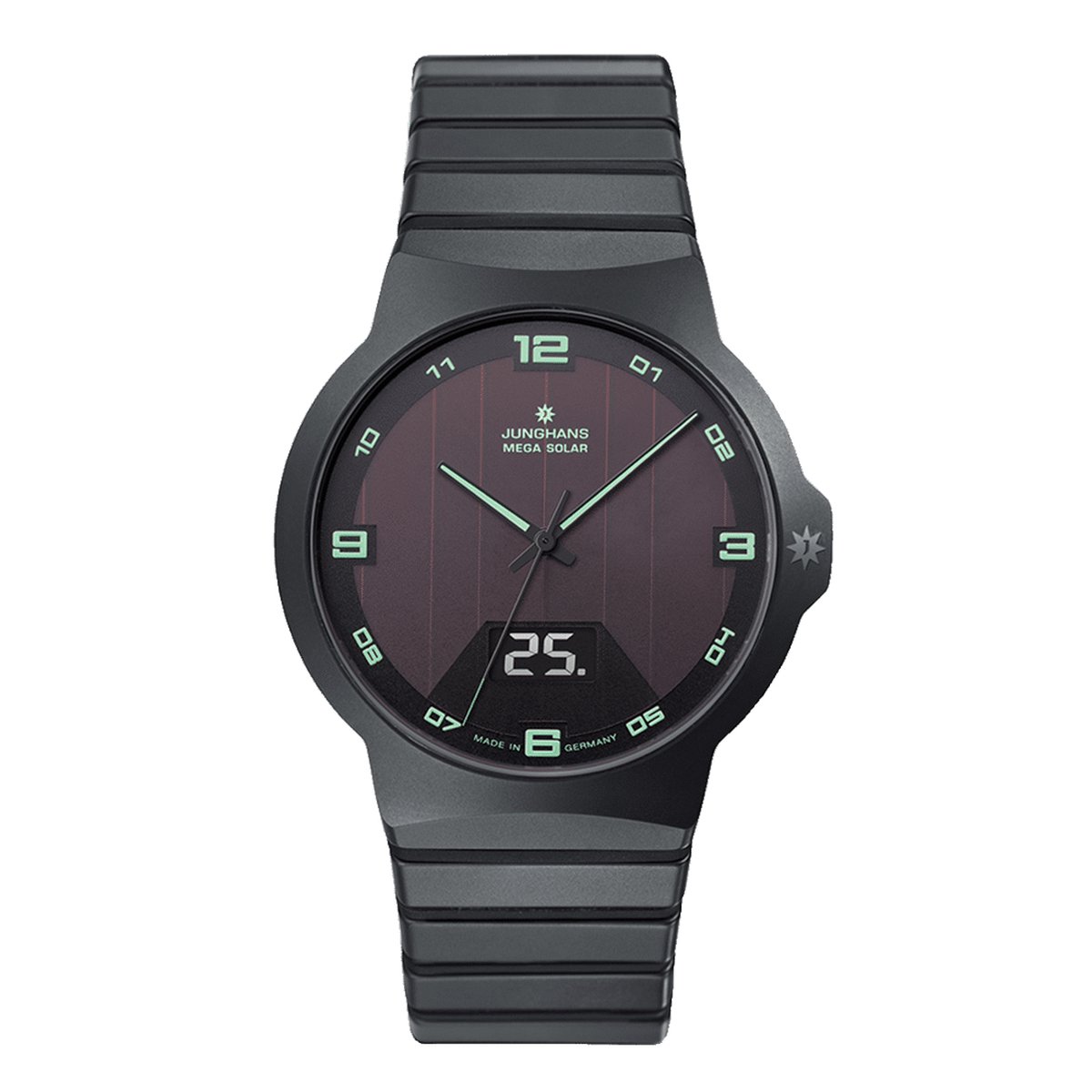 Junghans Performance Force Mega Solar 18-1436.44 - horloge - heren - zonne-energie - radio gestuurd - keramisch - groen - mannen - luxe - horloge