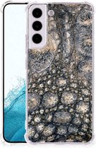 Shockproof Case Geschikt voor Samsung Galaxy S22 Telefoon Hoesje met doorzichtige rand Krokodillenprint