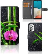 Wallet Book Case Samsung Galaxy A73 5G Hoesje Orchidee