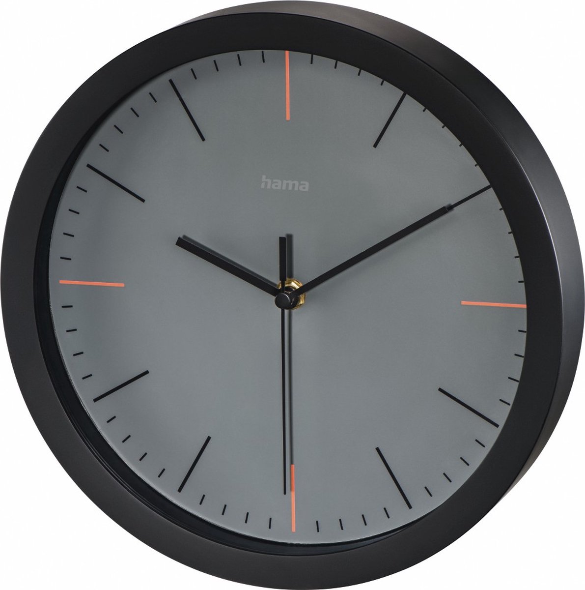 Hama Wandklok "MaxR", Ø 25 cm, geluidsarm, grijs