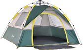 Tente Outsunny pour 3-4 personnes, tente de camping avec piquets, tente dôme, polyester, vert A20-133