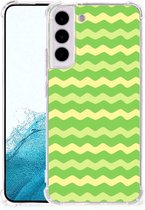 Smartphone hoesje Geschikt voor Samsung Galaxy S22 Plus Beschermhoesje met transparante rand Waves Green
