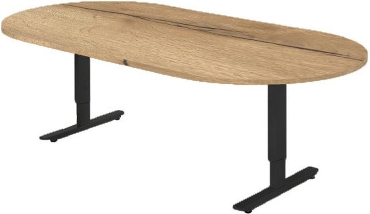 Offeco Bureau York - Bureau - Bureautafel - Vergadertafel - Gaming bureau - Game bureau - Computertafel - Desk - Bureau Zwart - Verstelbaar bureau - Gaming Desk - Bureau tafel - Bureau verstelbaar  Natuur eiken   240x120cm-- blad-  onderstel- x120