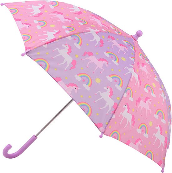 Kinderparaplu - eenhoorn unicorn regenboog - roze paars - 59 cm - Kerstcadeau Sinterklaas schoencadeautje