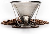 JOR Products® Koffiezetapparaat - Koffiebonen - Reizen - Koffiefilterhouder - Camping - Travel - Espresso - Barista - Duurzaam - RVS Gaas - Hario