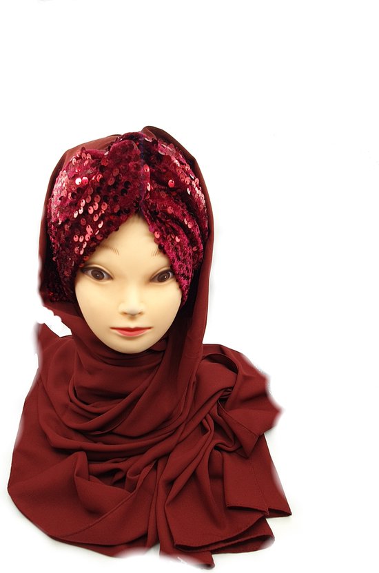 Instant hijab, mooie Rode hoofddoek, hijab, sjaal.