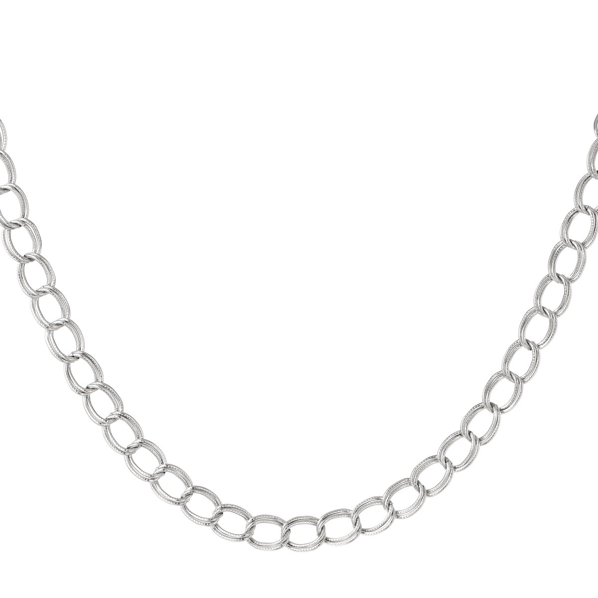 Stainless Steel Necklace - Yehwang - Schakelketting - 39 + 5 cm - Zilver