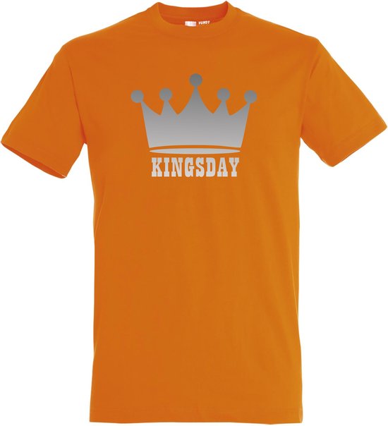 T-shirt Kingsday zilver | Koningsdag kleding | oranje shirt | Oranje | maat XS