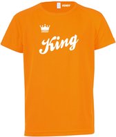 T-shirt kinderen King | Koningsdag kleding kinderen | oranje shirt | Oranje | maat 140