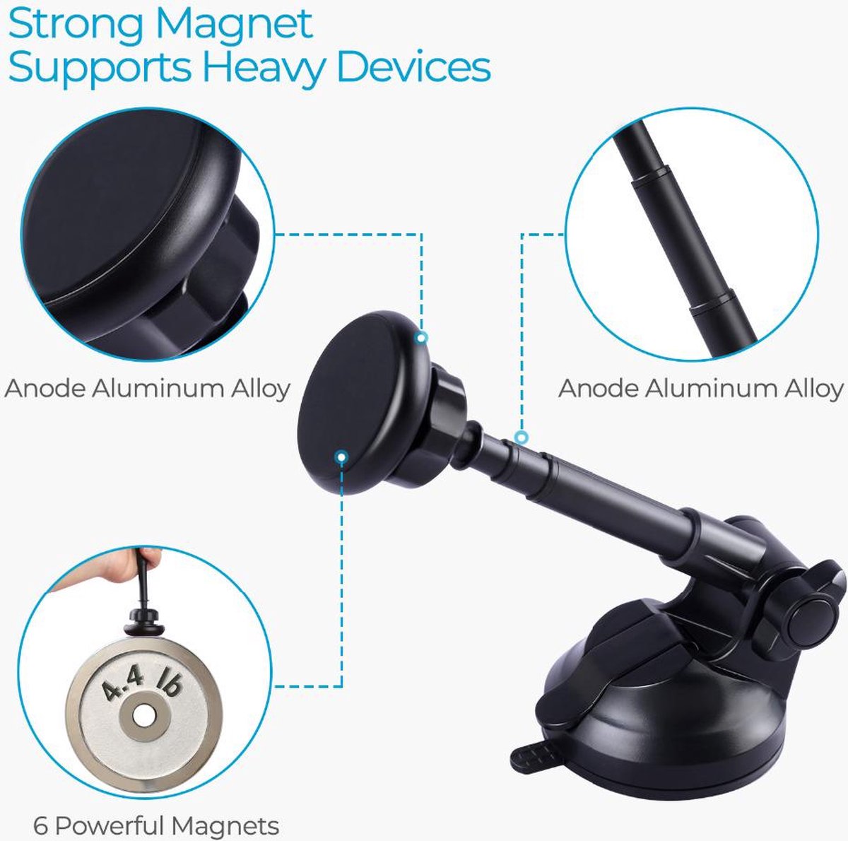 Support Magnétique à Ventouse Puissante Pour Téléphone Portable Avec