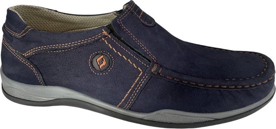 Chaussures homme - Mocassins - Slip-on homme confort casual 220 - Cuir véritable - Blauw 43