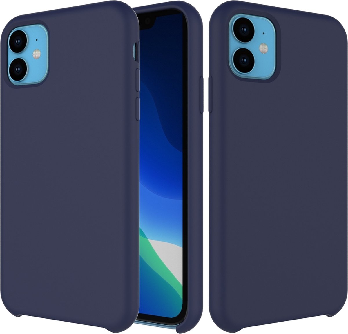 Mobigear Hoesje geschikt voor Apple iPhone 11 Siliconen Telefoonhoesje | Mobigear Rubber Touch Backcover | iPhone 11 Case | Back Cover - Marineblauw