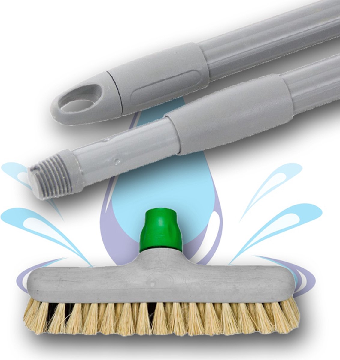 Goedkoopste Schrobborstel met telescoopsteel / luiwagen telescoop steel Anker / schrobber met steel Tampico