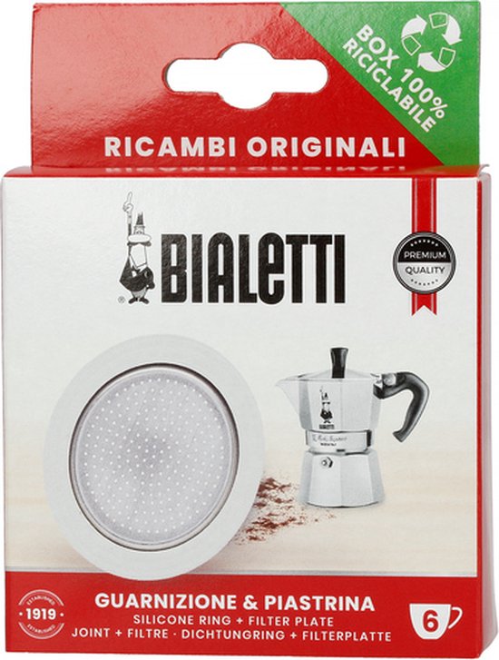 Bialetti - Seal + Sieve for Bialetti 6tz (for Moka Express, Moka Induction,  Orzo