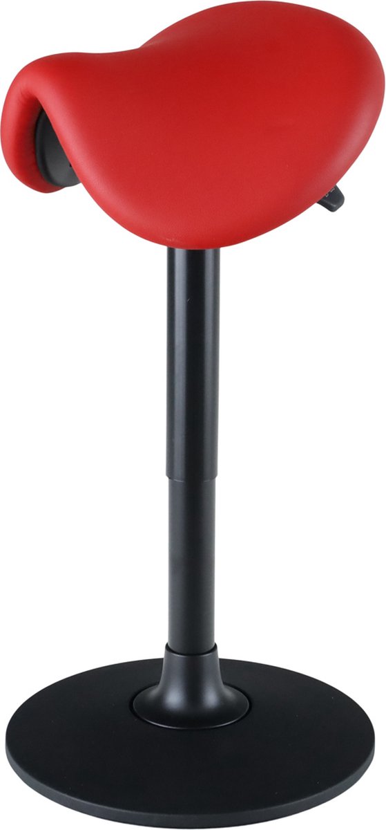 Wesjon Polo 3d zadelkruk - instelbare zithoek - hoogte verstelbaar - Stoffering Kunstleer rood