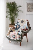 Plaid bankhoes deken zetelhoes kleed tapijt  stoelhoes - Raw house ® woonkamer bohemian decoratie