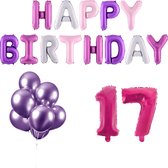 17 jaar Verjaardag Versiering Ballon Pakket Pastel & Roze