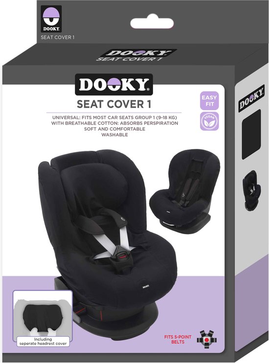 Dooky Seat Cover Groep 1 Autostoel hoes Black Uni - Universele Autostoelhoes Maxi Cosi CabrioFix, Maxi Cosi hoes Pebble, Maxicosi hoes, Cybex en meer - Autostoelhoes Baby Universeel van Merkloos — afbeelding 4