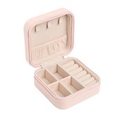 Kleine Sieradendoos - Juwelendoos - Sieradenhouder - Opbergbox - PU Leer - Ritssluiting - Compact - Dames/Meisjes - Roze