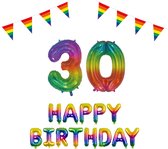 30 jaar Verjaardag Versiering Pakket Regenboog