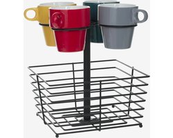 Set 4 Mokken met standaard en capsule mand voor alle soorten koffie cups