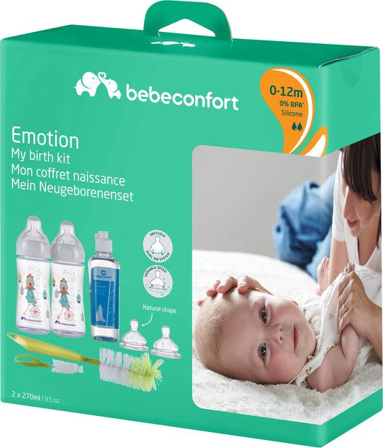 Bebeconfort Emotion PP Drinkfles - 2 stuks + Vaatwasvloeistof + Flessenborstel - 0-12m - Wit van Bebeconfort — afbeelding 2