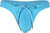 Sukrew Torrent Zwemstring Aqua Blauw - Maat XL - Heren Zwembroek - Zwemstring voor Mannen