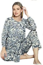 Pyjamaset - T-shirt en broek - Grijs - Dames - S