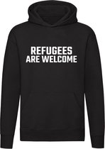 Refugees | vluchtelingen | Oekraine | syrie | Unisex | Trui | Sweater | Hoodie | Capuchon | Zwart