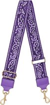 Schouderband - Tassenriem -Tashengsel - Schouderriem - Bag Strap - Verstelbaar - Paars - Paisley