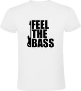 Feel the bass | Heren T-shirt | gitaar | muziek | Wit