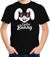 Easter bunny / Paashaas t-shirt / shirt - zwart - kinderen - Foute kleding / outfit Pasen 110/116