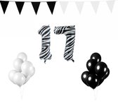 17 jaar Verjaardag Versiering Pakket Zebra