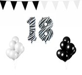 18 jaar Verjaardag Versiering Pakket Zebra