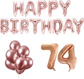 74 jaar Verjaardag Versiering Ballon Pakket Rosé Goud