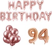 94 jaar Verjaardag Versiering Ballon Pakket Rosé Goud