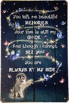 Beautiful memories - Metalen wandbord - Decoratie - Wandbord - Metalen bord - 20 x 30cm - Decoratie - Cadeau - Vrouwen - Metalen decoratie - UV bestendig - Eco vriendelijk - Cave &