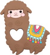 Biberoia® Bijtring - Alpaca - Baby - Koelbijtring - Bijtring - Bijtspeelgoed - Baby speelgoed - Badspeelgoed - Cadeau - Bruin